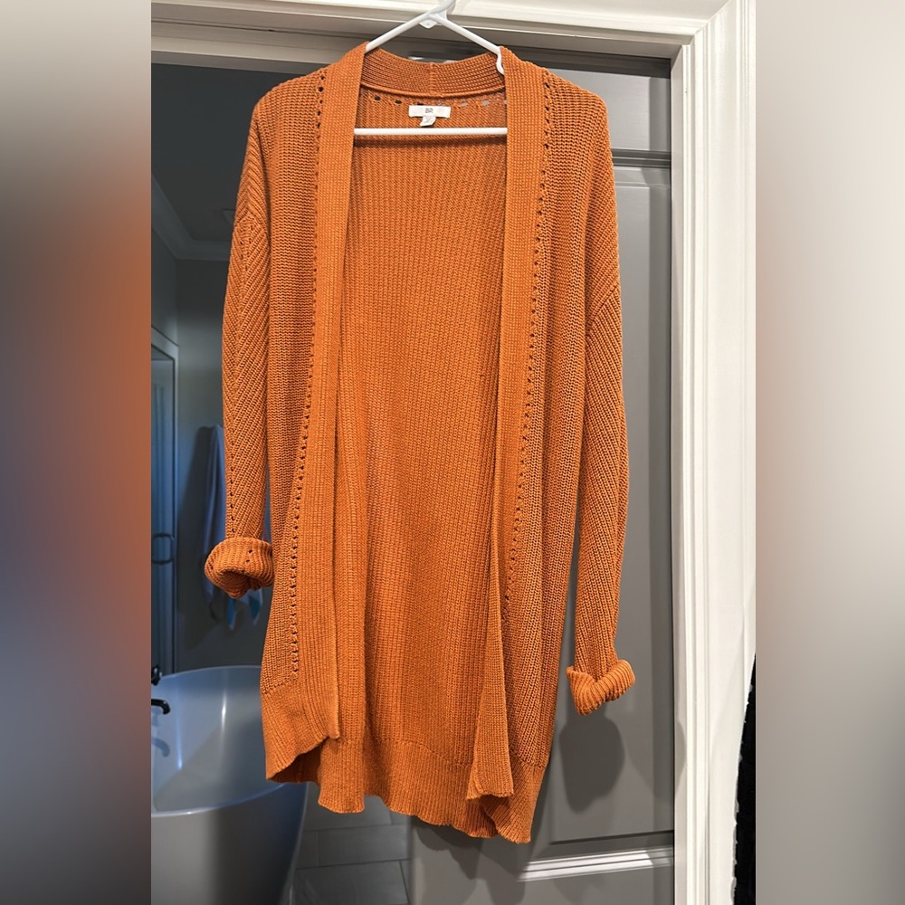 BP. Women’s Orange cable knit Cardigan